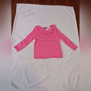 Old Navy Long Sleeve Ruffle-Trim Pointelle Knit Top for Toddler Girls 2T NWT